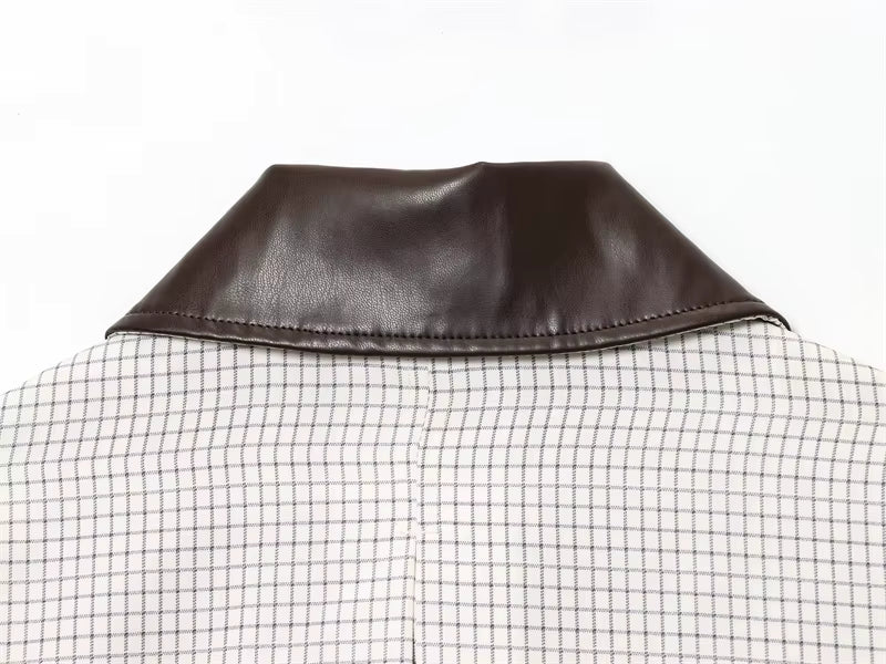 Kvinders kort jakke | Ternet design | Dekorativ krave & moderne pasform