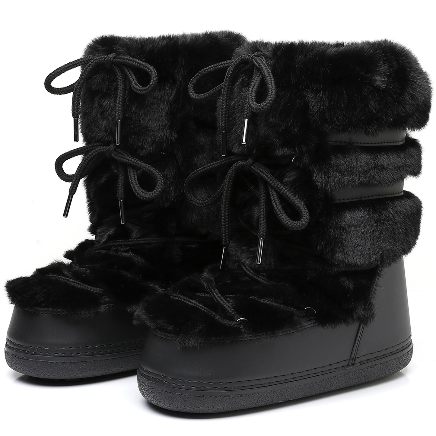 Elegant Fluffy Mid-Calf Snowboots Til Kvinder