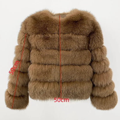 Kort faux fur jakke til kvinder | Varm vinterjakke | Elegant luksusdesign