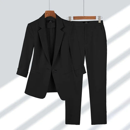 Dame Blazersæt | Skræddersyet Pasform | To-Delt Sæt med Blazer & Bukser