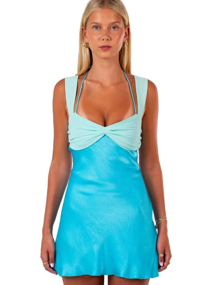 Patchwork Mini Kjole | Strapless & Backless | A-Linje Club Kjole