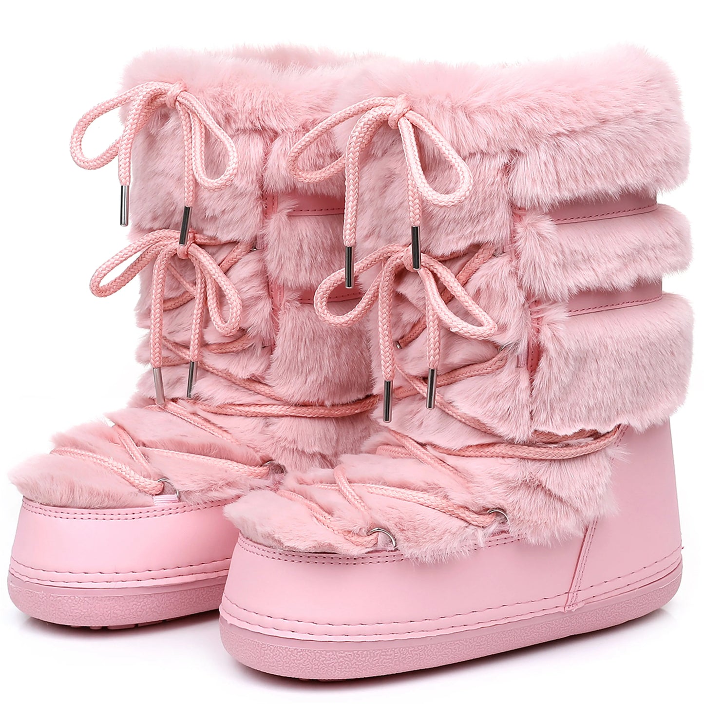 Elegant Fluffy Mid-Calf Snowboots Til Kvinder