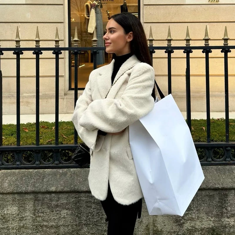 Behåret blazer til kvinder | Blød tekstur | Moderne pasform & klassiske detaljer