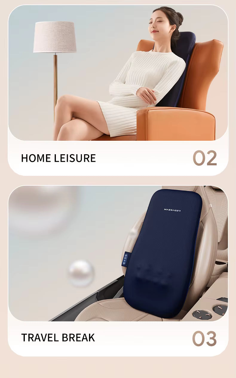 Elektrisk Massagepude til Ryg og Nakke | Æltende Massage med Varme | Ergonomisk Helkropsstøtte