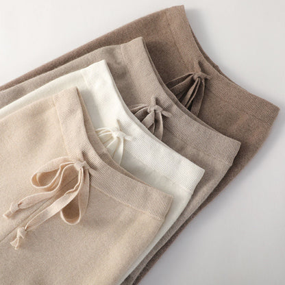 Dame bukser i blød strik | Lige ben | Komfortabelt efterårsdesign