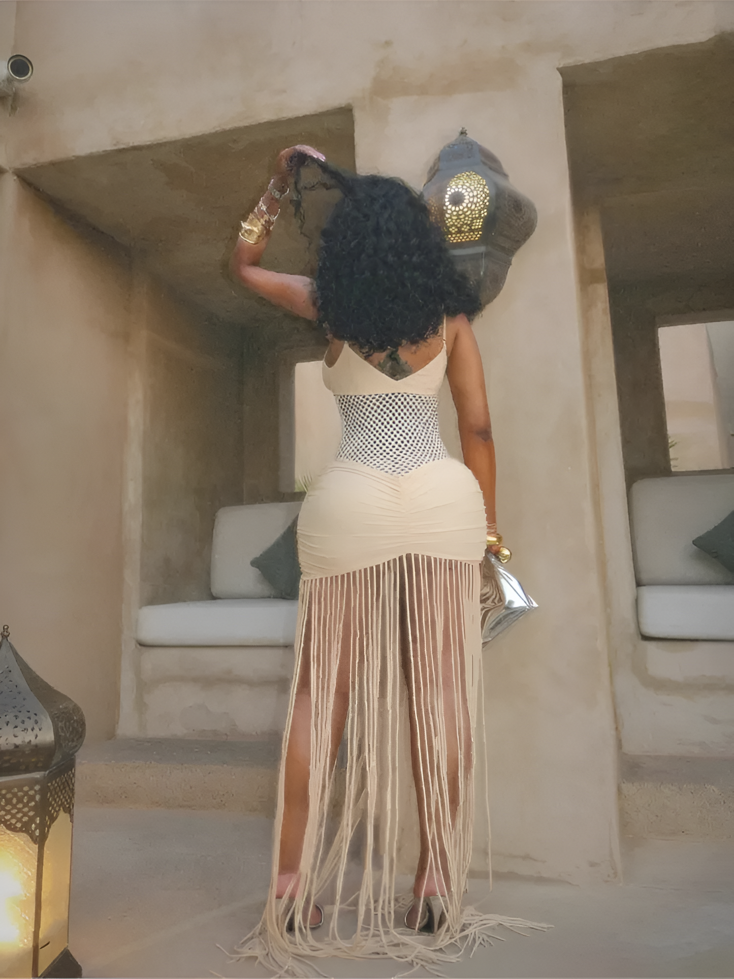 Tassel Hem Splicing Sling Dress | Bodycon Kjole til Kvinder