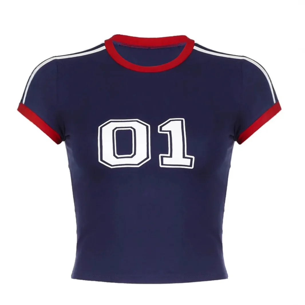 Kortærmet T-shirt til kvinder | Sporty farveblok design