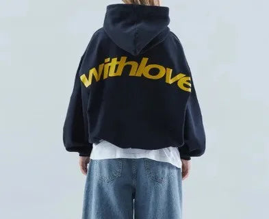 Oversized Dame Hoodie med Bagtryk og Hætte | Streetwear Komfort & College Stil