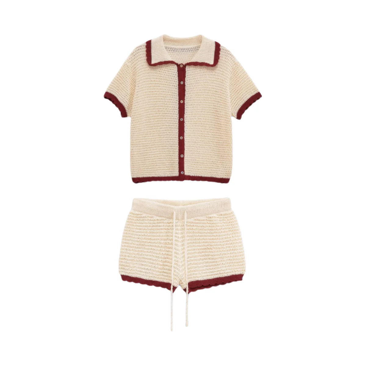 Strikket top og shortssæt til kvinder | Afslappet sommeroutfit