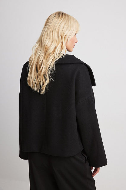 Dame Jakke | Kort | Uldblanding | Dubbelknappet Design