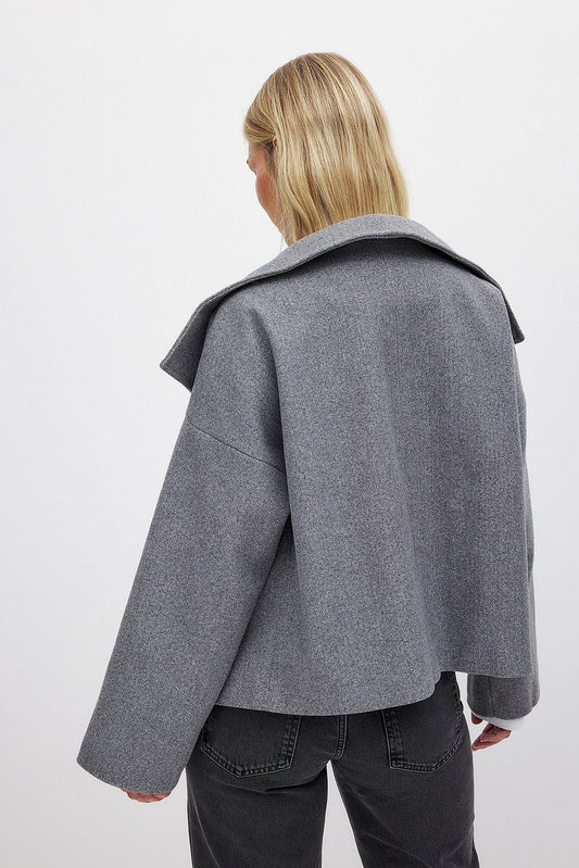 Dame Jakke | Kort | Uldblanding | Dubbelknappet Design