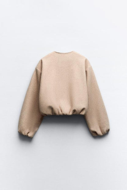 Bomberjakke til Kvinder | Med Geraffede Ærmer | Moderne Kort Jakke til Forår og Efterår