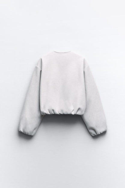 Bomberjakke til Kvinder | Med Geraffede Ærmer | Moderne Kort Jakke til Forår og Efterår