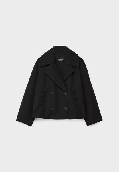 Kort Damefrakke med Dobbelt Knaplukning | Klassisk Design | Varm & Elegant til Efterår & Vinter