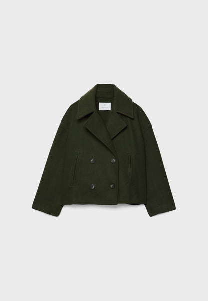 Kort Damefrakke med Dobbelt Knaplukning | Klassisk Design | Varm & Elegant til Efterår & Vinter