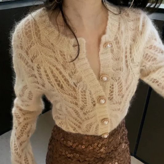 Dame Striktrøje med Elegant Struktur | Blød Uld | Tidløst & Sofistikeret Design