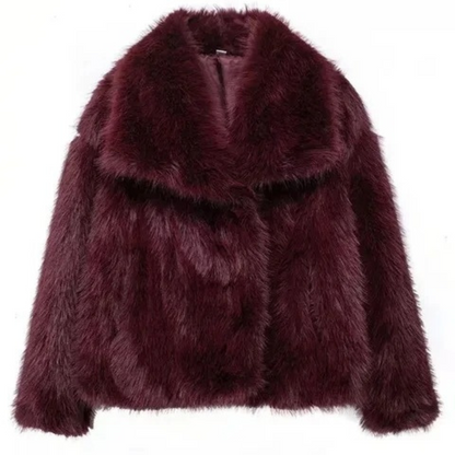 Varm plysjakke til kvinder | Blød faux fur frakke | Elegant vinterjakke