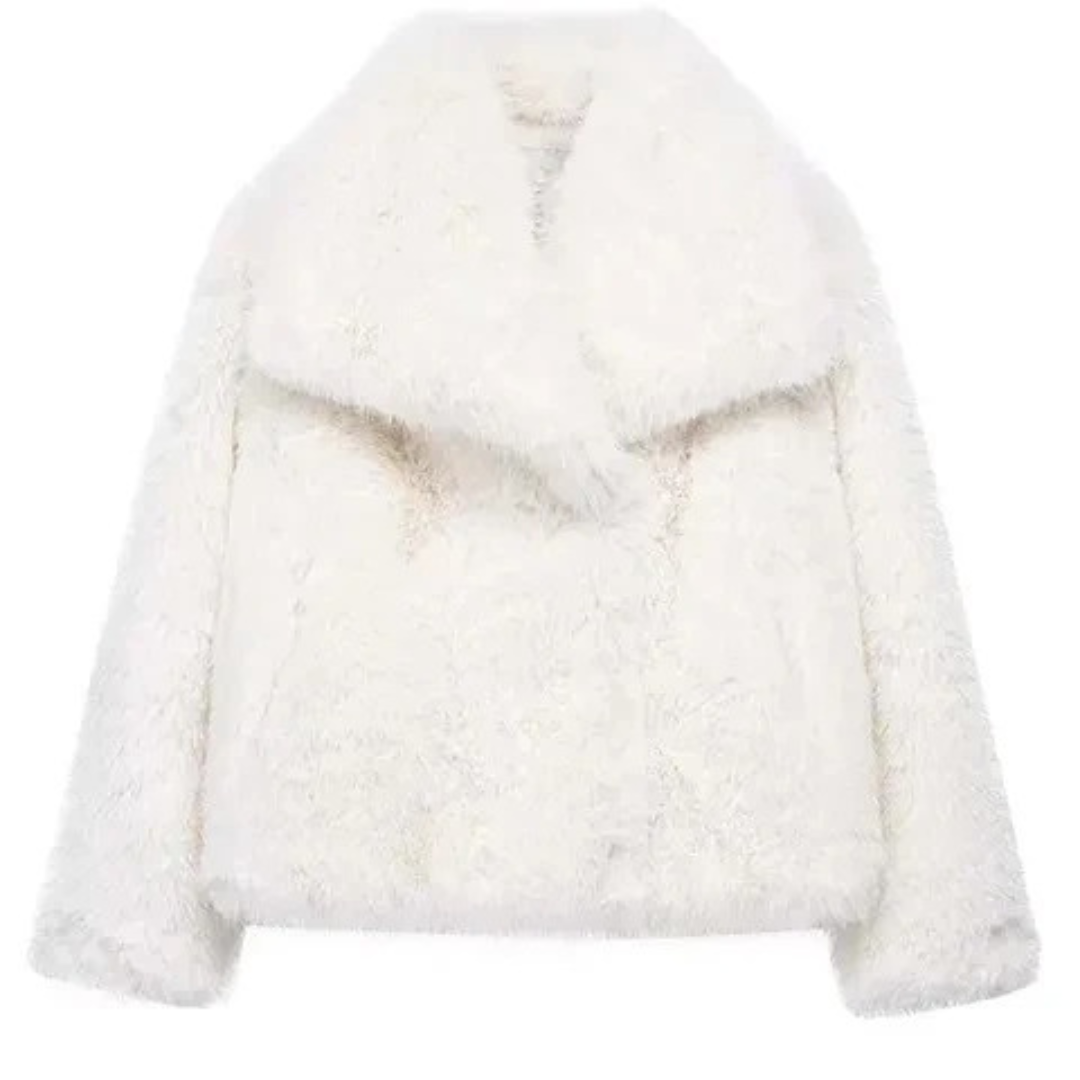 Varm plysjakke til kvinder | Blød faux fur frakke | Elegant vinterjakke
