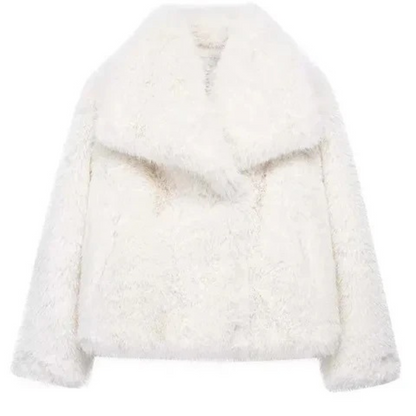 Varm plysjakke til kvinder | Blød faux fur frakke | Elegant vinterjakke