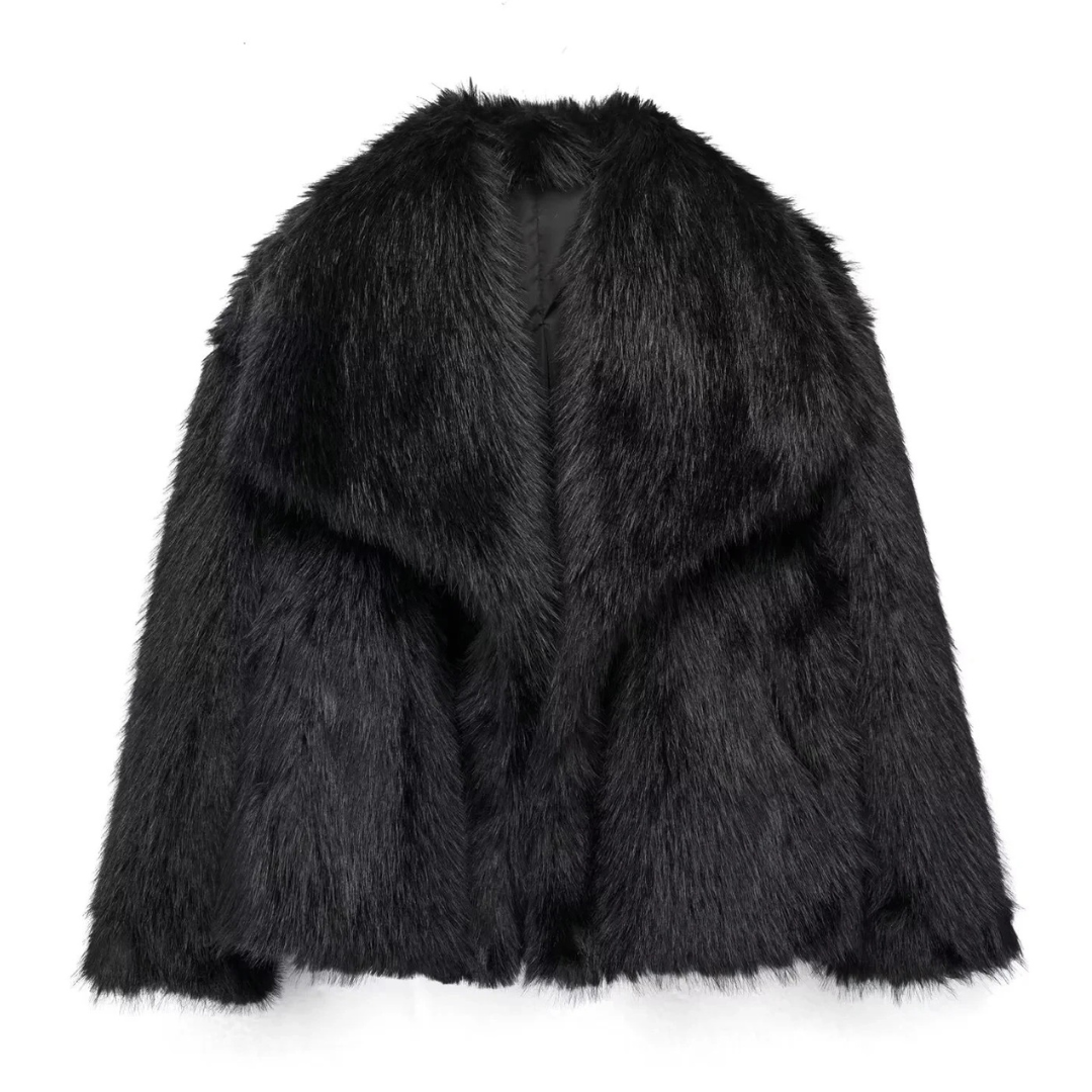 Varm plysjakke til kvinder | Blød faux fur frakke | Elegant vinterjakke
