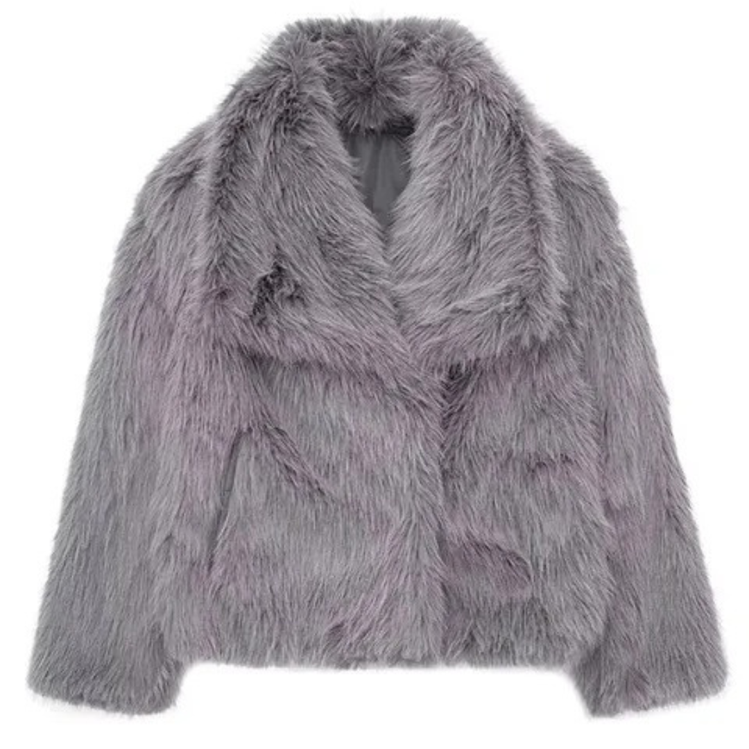 Varm plysjakke til kvinder | Blød faux fur frakke | Elegant vinterjakke